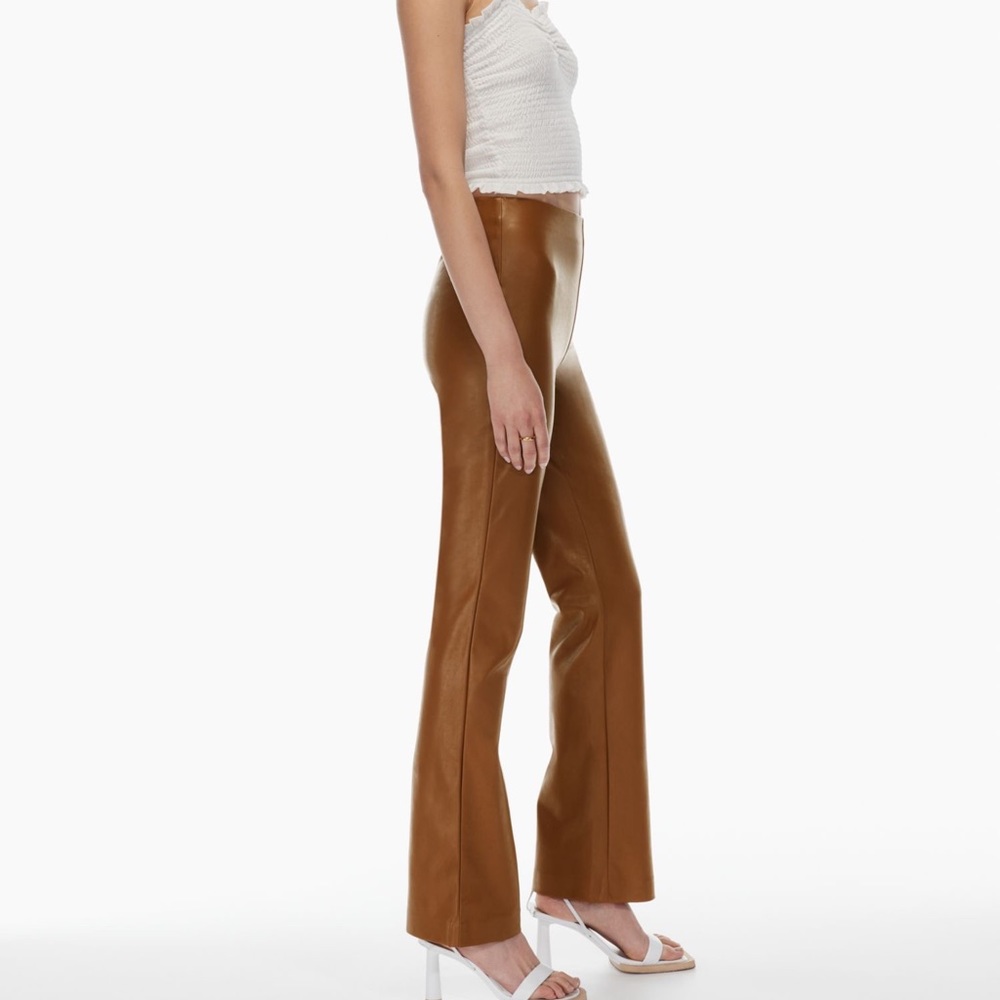 Aritzia Wilfred Brown (Cognac) Vegan Leather Pant Size 2